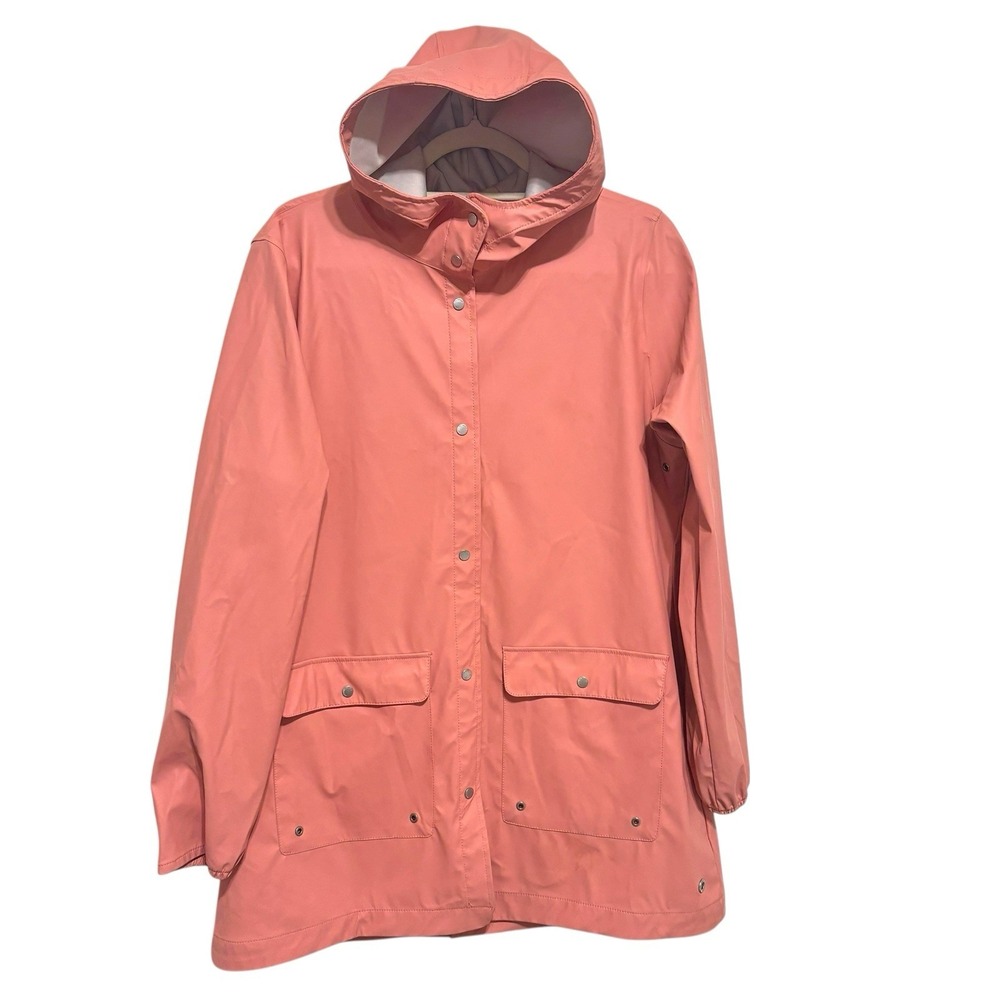 Herschel Supply Co Women Rain Coat Jacket Sz Large Salmon Carnelian